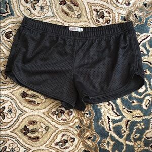 Soffe Black Mesh Athletic Shorts Lightweight Elastic Waist